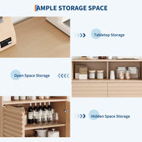 Credenza con ripiani regolabili Garvee Fluted Storage Cabinet, per soggiorno e cucina, gambe in legno pregiato 3D, struttura in metallo, nero