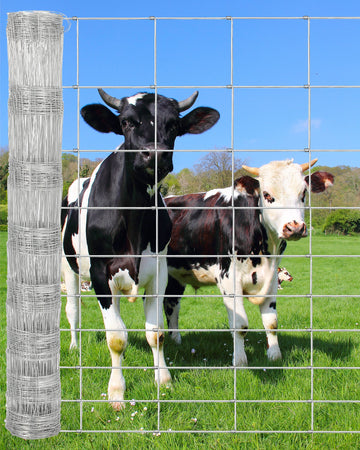 Recinzione per bovini Garvee 4FTx328FT 14GA in filo di acciaio zincato per bestiame e animali domestici, elevata resistenza alla corrosione, struttura stabile, rete metallica zincata