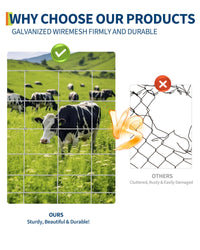Recinzione per bovini Garvee in filo zincato 14GA, robusta e resistente alla corrosione per l'allevamento di capre e cervi, 4x164 piedi