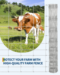 Recinzione per bovini Garvee in filo zincato 14GA, robusta e resistente alla corrosione per l'allevamento di capre e cervi, 4x164 piedi