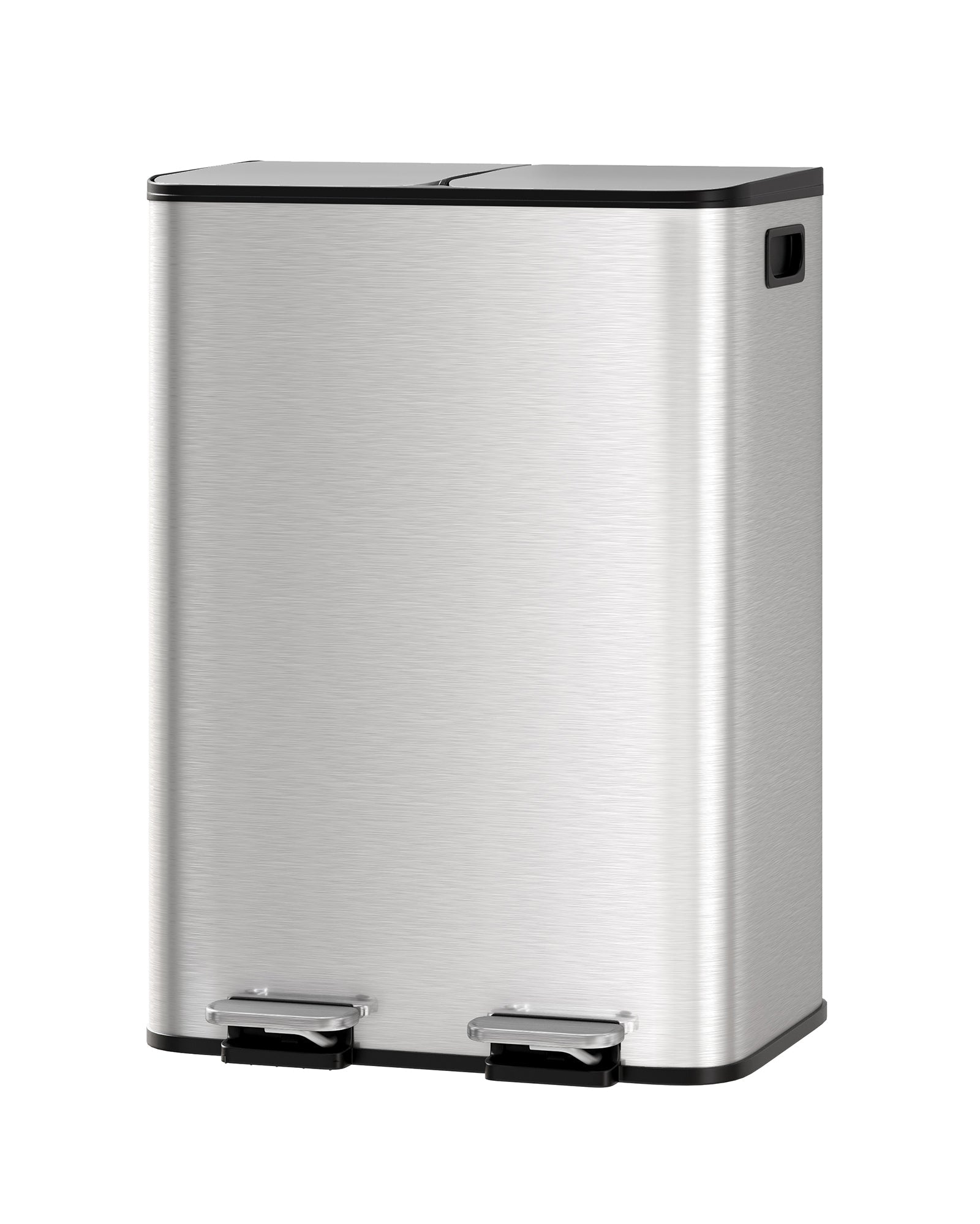 Pattumiera doppia Garvee da 2x8 galloni in acciaio inossidabile con coperchio per cucina e ufficio, argento, compatta e resistente