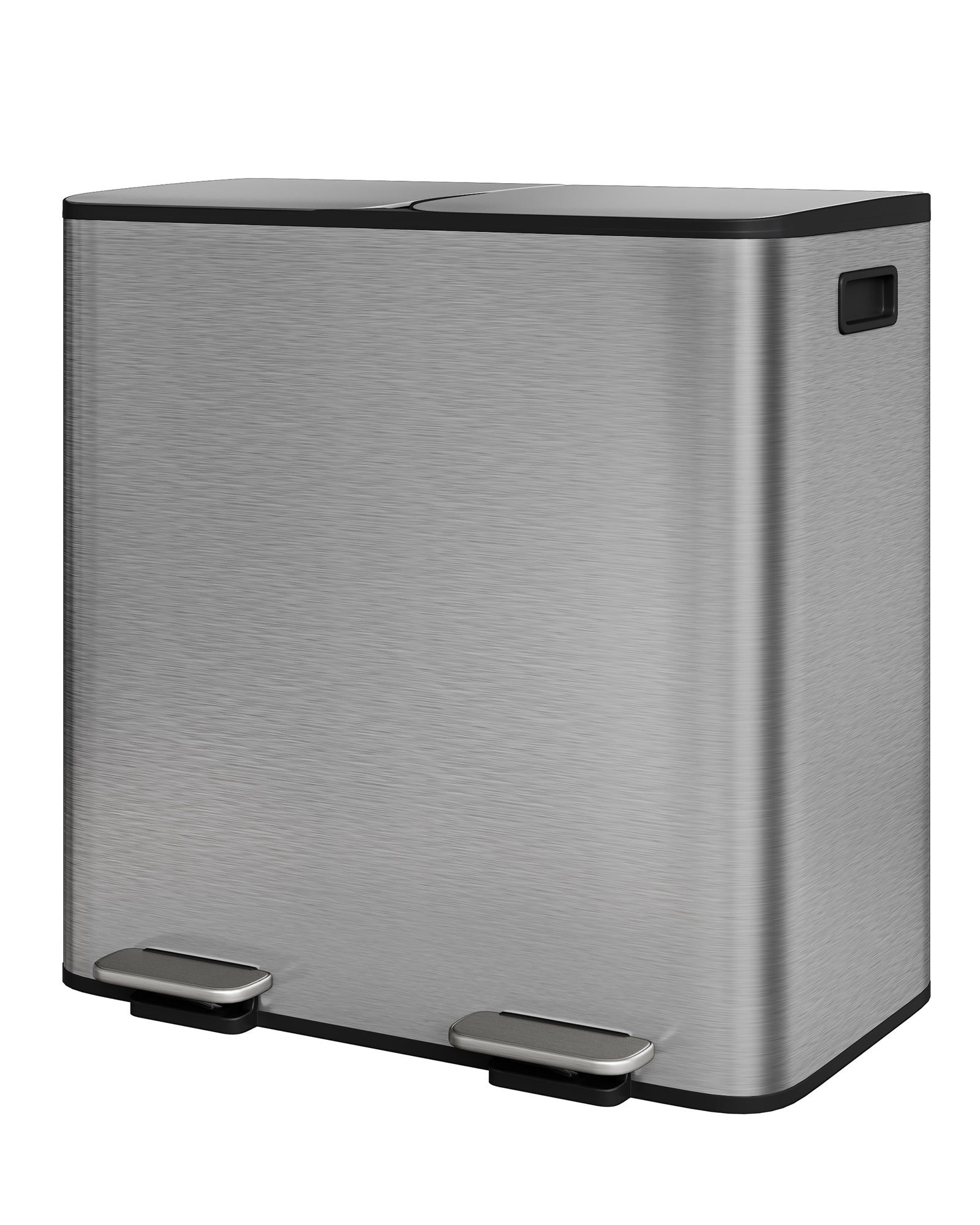 Pattumiera doppia Garvee in acciaio inox 2x10,6 galloni con coperchio e pedale per il riciclaggio in cucina, compatta, grigio opaco