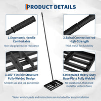 Rastrello livellatore per prato Garvee con manico regolabile in acciaio inossidabile 17x10 Cura del giardino e del prato