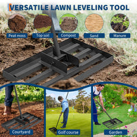 Rastrello livellatore per prato Garvee con manico regolabile in acciaio inossidabile 17x10 Cura del giardino e del prato