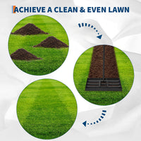 Rastrello livellatore per prato Garvee con manico regolabile in acciaio inossidabile 17x10 Cura del giardino e del prato