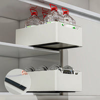 Cassetto da cucina estensibile Garvee, organizer da cucina in metallo, non necessita di foratura, bianco, 20 cm L x 43 cm P x 14 cm A