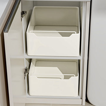 Cassetto da cucina estensibile Garvee, organizer da cucina in metallo, non necessita di foratura, bianco, 20 cm L x 43 cm P x 14 cm A