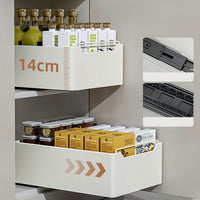 Cassetto da cucina estensibile Garvee, organizer da cucina espandibile, non richiede fori, bianco, 25 cm L x 43 cm P x 14 cm A