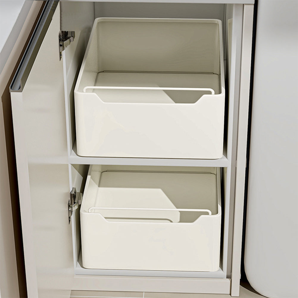 Cassetto da cucina estensibile Garvee, organizer da cucina espandibile, non richiede fori, bianco, 25 cm L x 43 cm P x 14 cm A