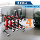 Porta Dollies Auto Garvee Porta-Dollies 4 Ruote Robusto Porta-Dollies Universale per Garage Officina Auto Acciaio Q235B Nero