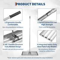 Rastrello Livellatore Prato Garvee Acciaio 30"x10" Manico Regolabile Antiruggine - Regalo Perfetto Festa del Papà per Cura Giardino