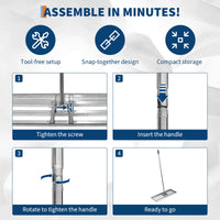 Rastrello Livellatore Prato Garvee Acciaio 30"x10" Manico Regolabile Antiruggine - Regalo Perfetto Festa del Papà per Cura Giardino