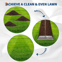 Rastrello Livellatore Prato Garvee Acciaio 30"x10" Manico Regolabile Antiruggine - Regalo Perfetto Festa del Papà per Cura Giardino