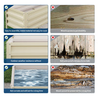 Aiuola rialzata in acciaio zincato Garvee con gambe, autoirrigante, in acciaio inox, beige, per giardino e patio, 50×17×32 pollici