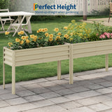 Aiuola rialzata in acciaio zincato Garvee con gambe, autoirrigante, in acciaio inox, beige, per giardino e patio, 127×43.18×81.28 cm - Beige