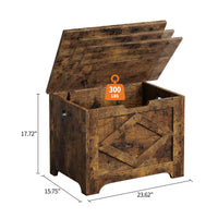Panca portaoggetti in legno Garvee da 23,6" con sportello di sicurezza, ampio spazio di archiviazione per soggiorno e camera da letto, robusta, versatile, marrone