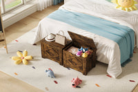 Panca portaoggetti in legno Garvee da 23,6" con sportello di sicurezza, ampio spazio di archiviazione per soggiorno e camera da letto, robusta, versatile, marrone