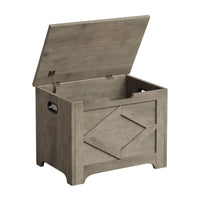 Panca portaoggetti in legno Garvee da 23,6" con cerniere di sicurezza, grande capacità per soggiorno e camera da letto, robusta, versatile, marrone