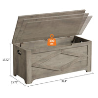 Panca portaoggetti in legno Garvee da 39,4" con cerniere di sicurezza, grande capacità, per soggiorno e camera da letto, robusta, versatile