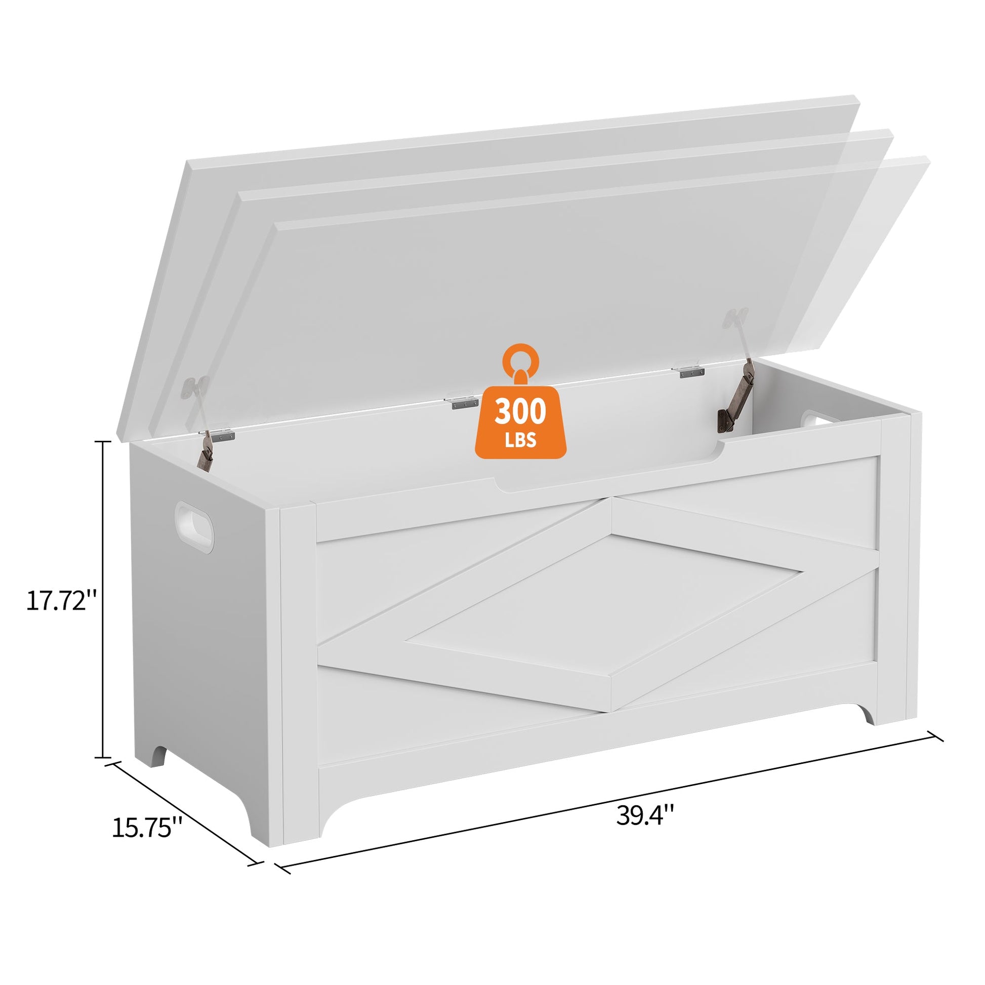 Panca portaoggetti Garvee da 39,4" con cerniere di sicurezza, grande cassapanca in legno per soggiorno e camera da letto, robusta, versatile, marrone