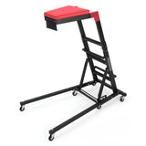 Garvee Top Side Creeper Regolabile 48-68 In, Capacità 400 LBS, Acciaio, Pelle, Pieghevole, Officina, Garage, Nero - Black