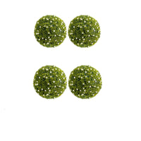 Garvee 12,6" Set di piante artificiali in bosso con fiori bianchi per balcone e giardino, resistenti alle intemperie, facili da pulire, materiale PE, verde e bianco