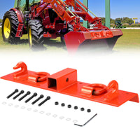 Gancio per trattore Garvee, ricevitore da 2", capacità di sollevamento di 4700 libbre, montaggio a bullone, acciaio, acciaio inossidabile, set completo per benne da 53-72" arancione
