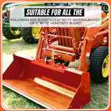 Gancio per trattore Garvee, ricevitore da 2", capacità di sollevamento di 4700 libbre, montaggio a bullone, acciaio, acciaio inossidabile, set completo per benne da 53-72" arancione