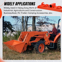 Gancio per trattore Garvee, ricevitore da 2", capacità di sollevamento di 4700 libbre, montaggio a bullone, acciaio, acciaio inossidabile, set completo per benne da 53-72" arancione
