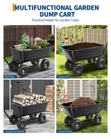 Garvee Carrello da Giardino Poly Dump Cart 544 kg - Telaio Anti-Corrosione e Ruote 33 cm Resistenti alle Forature