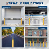 Garvee Pali Di Sicurezza In Acciaio 107 Cm, Set 6 Pezzi, Alta Resistenza, Nastro Riflettente, Antiruggine, Ancoraggi Inclusi, Rimovibili, Per Magazzini E Parcheggi
