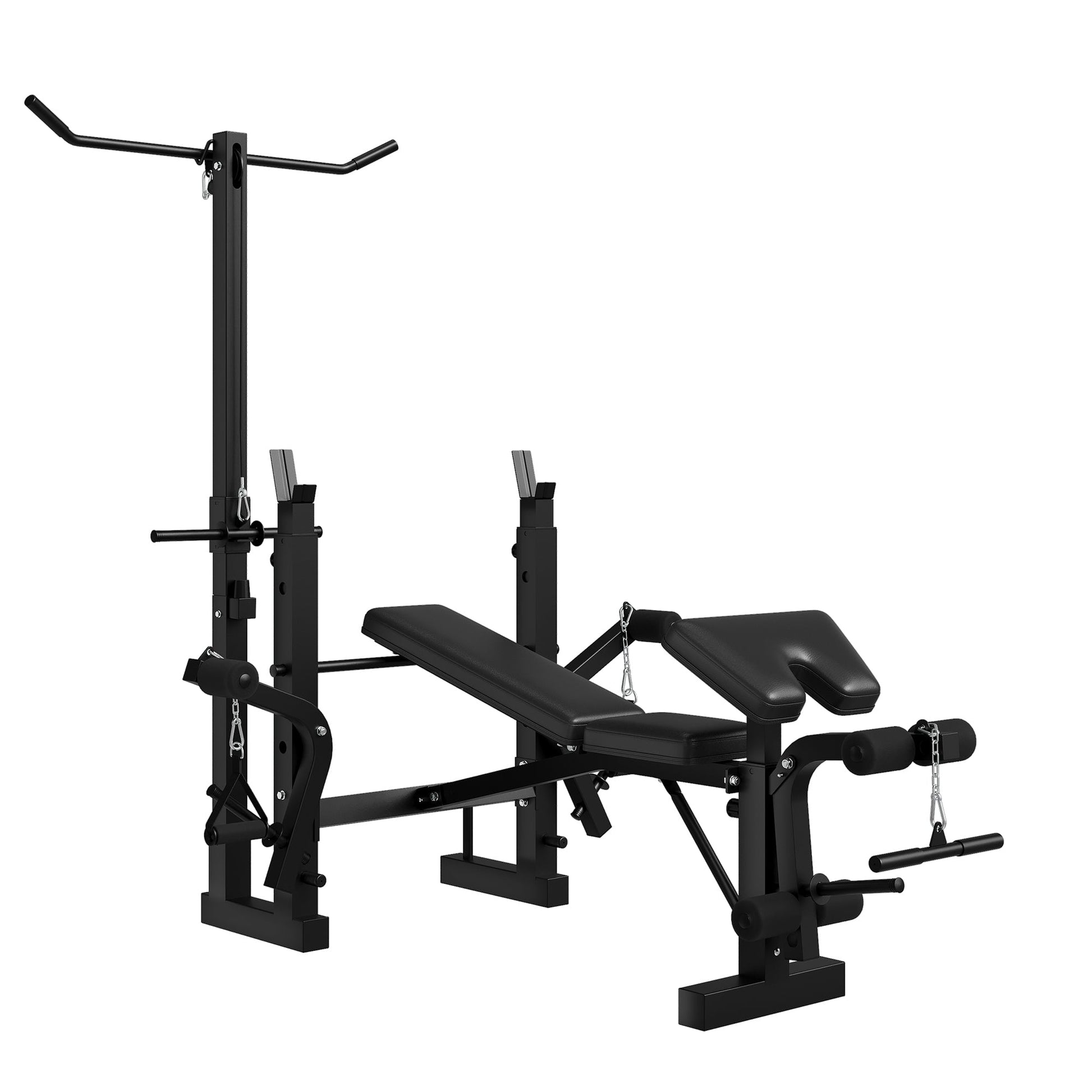 Panca per allenamento con pesi Garvee 7 in 1 con estensione e curl per le Gambe per il fitness in casa, regolabile e pieghevole, telaio in acciaio da 900 libbre, nero