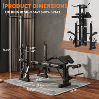 Panca per allenamento con pesi Garvee 7 in 1 con estensione e curl per le Gambe per il fitness in casa, regolabile e pieghevole, telaio in acciaio da 900 libbre, nero