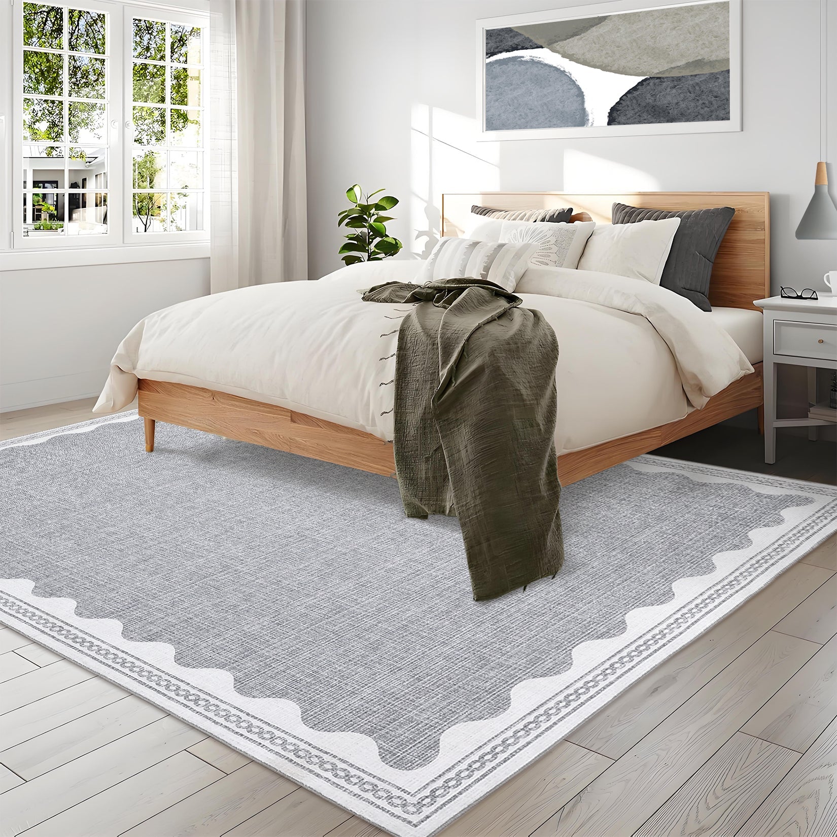 Zerbino Garvee per camera da letto, antiscivolo, 80 x 150 cm, in TPR, lavabile, per cameretta dei bambini, soggiorno