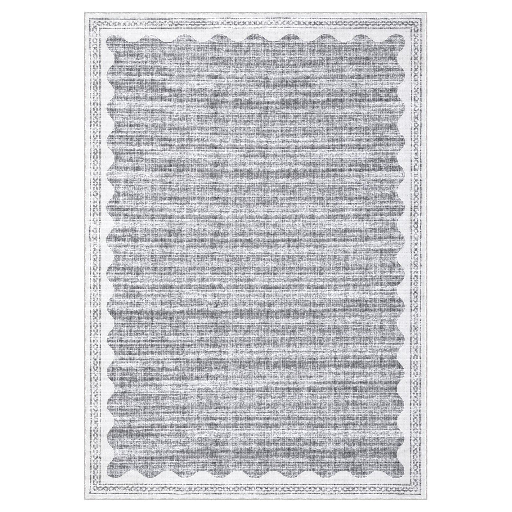 Tappeto moderno per soggiorno Garvee 120x170 cm grigio, lavabile, antiscivolo, a pelo corto, antimacchia, pieghevole per ufficio e sala da pranzo