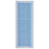 Tappeto lavabile per camera da letto Garvee 80x150 cm, antiscivolo, moderno motivo a onde, tappetino a pelo corto per soggiorno, blu