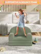 Garvee Sedia Bambini Comoda 1-3 Anni, Divano Letto Pieghevole, Schiuma Alta Densità, Rivestimento Lavabile, Design Mezza Luna, Per Cameretta e Giochi, 43 cm P x 58 cm L, Vari Colori