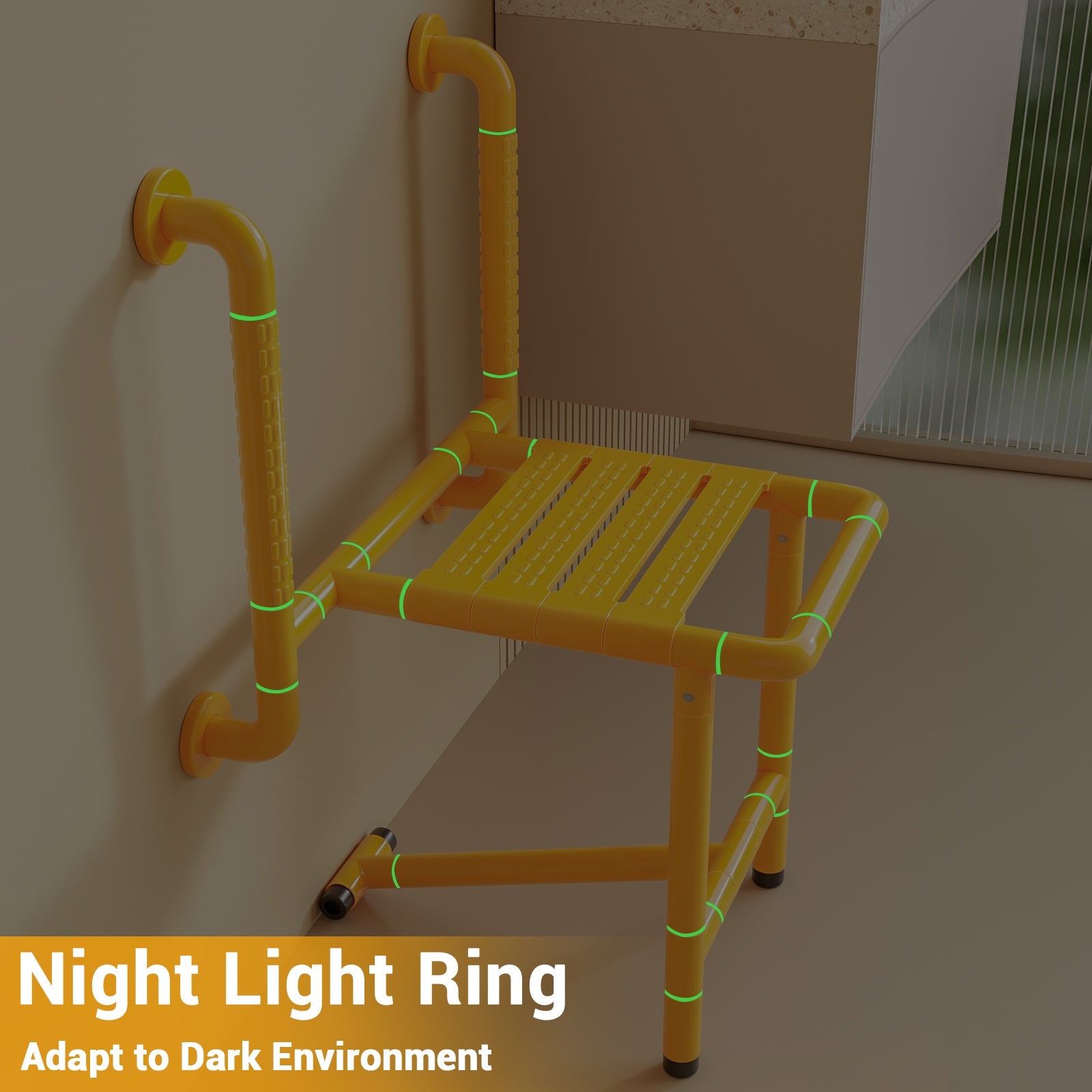 Sedile per doccia pieghevole Garvee, sgabello per doccia a parete, sedile per doccia pieghevole, sedia da bagno, sedia da doccia salvaspazio, sgabello antiscivolo per anziani, bambini e disabili, fino a 150 kg