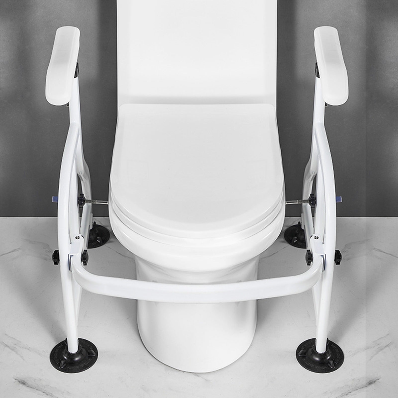 Supporto per WC Garvee, regolabile in altezza, corrimano per WC, telaio di supporto per WC, maniglia di sostegno, telaio di supporto per WC antiscivolo, 62 x 52 x 65-72 cm