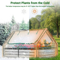 Kit per aiuola rialzata Garvee con copertura in PVC 2 in 1, serra e fioriera zincata per orto e coltivazione di ortaggi, 180x90x90 cm, trasparente