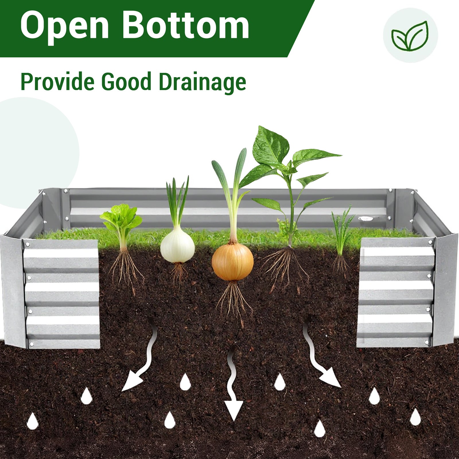 Kit per aiuola rialzata Garvee con copertura in PVC 2 in 1, serra e fioriera zincata per orto e coltivazione di ortaggi, 180x90x90 cm, trasparente