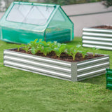 Kit per aiuola rialzata Garvee con copertura in PVC 2 in 1, serra e fioriera zincata per orto e coltivazione di ortaggi, 180x90x90 cm, trasparente