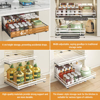 Garvee Organizer espandibile per mobiletto estraibile per cucina e bagno, larghezza regolabile 31-49 cm, nero, acciaio al carbonio