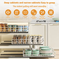 Garvee Organizer espandibile per mobiletto estraibile per cucina e bagno, larghezza regolabile 31-49 cm, nero, acciaio al carbonio