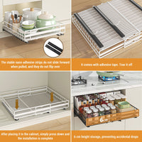 Garvee Organizer espandibile per mobiletto estraibile per cucina e bagno, larghezza regolabile 31-49 cm, nero, acciaio al carbonio