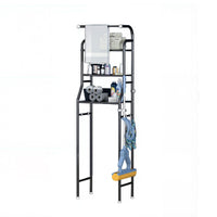 Scaffale per WC Garvee, 3 ripiani sopra il WC, ripiano per lavatrice in metallo, mobiletto salvaspazio per bagno, WC, lavanderia, 47 x 25 x 160 cm, bianco