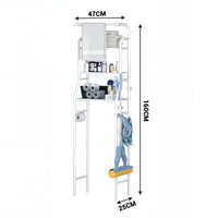 Scaffale per WC Garvee, 3 ripiani sopra il WC, ripiano per lavatrice in metallo, mobiletto salvaspazio per bagno, WC, lavanderia, 47 x 25 x 160 cm, bianco