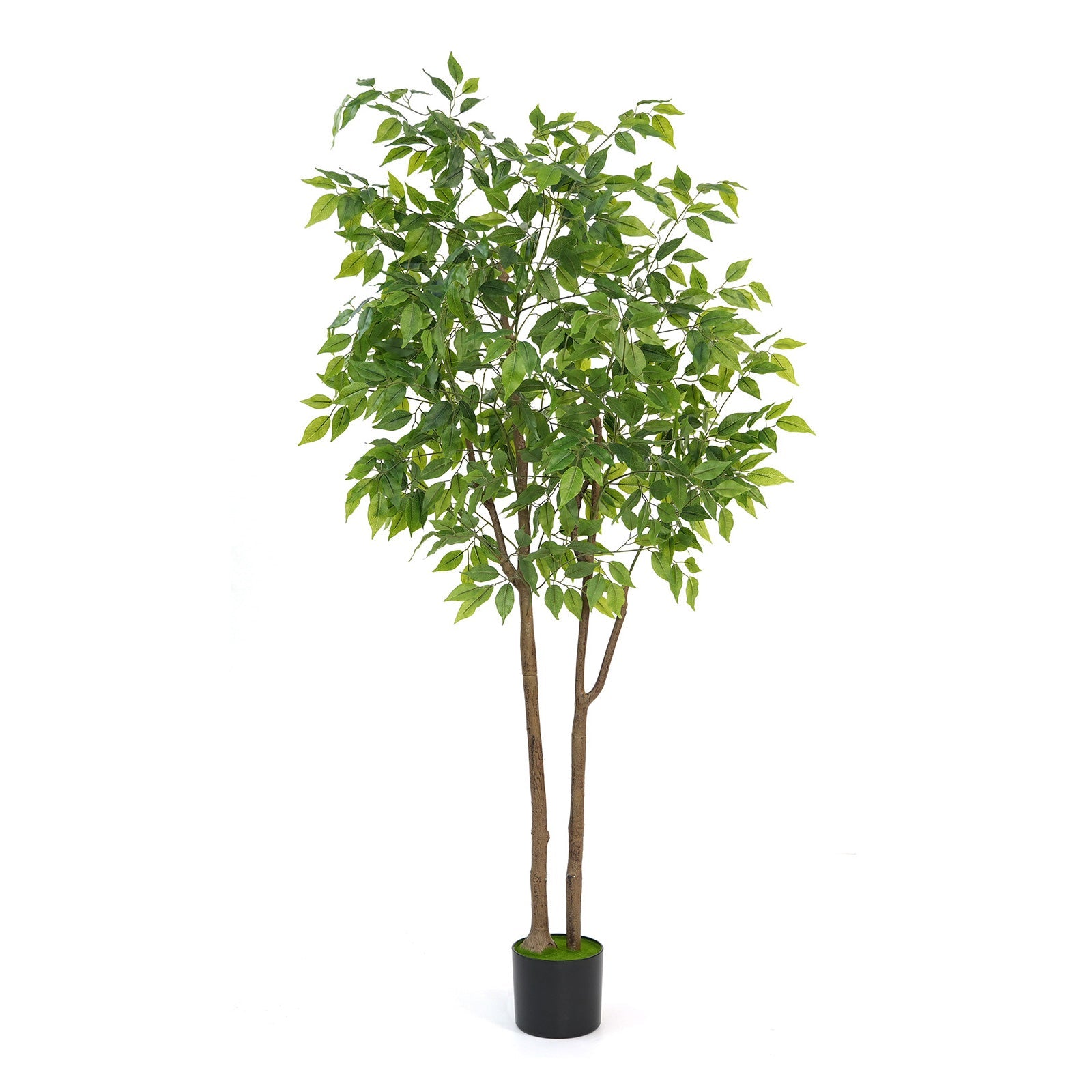 Pianta di ficus artificiale Garvee da 160 cm con vaso per decorare ufficio e soggiorno, verde