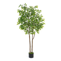 Pianta di ficus artificiale Garvee da 160 cm con vaso per decorare ufficio e soggiorno, verde