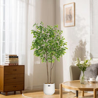 Pianta di ficus artificiale Garvee da 160 cm con vaso per decorare ufficio e soggiorno, verde